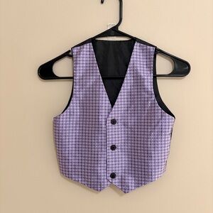 Kids Purple Houndstooth Vest Youth Boys Size 7
